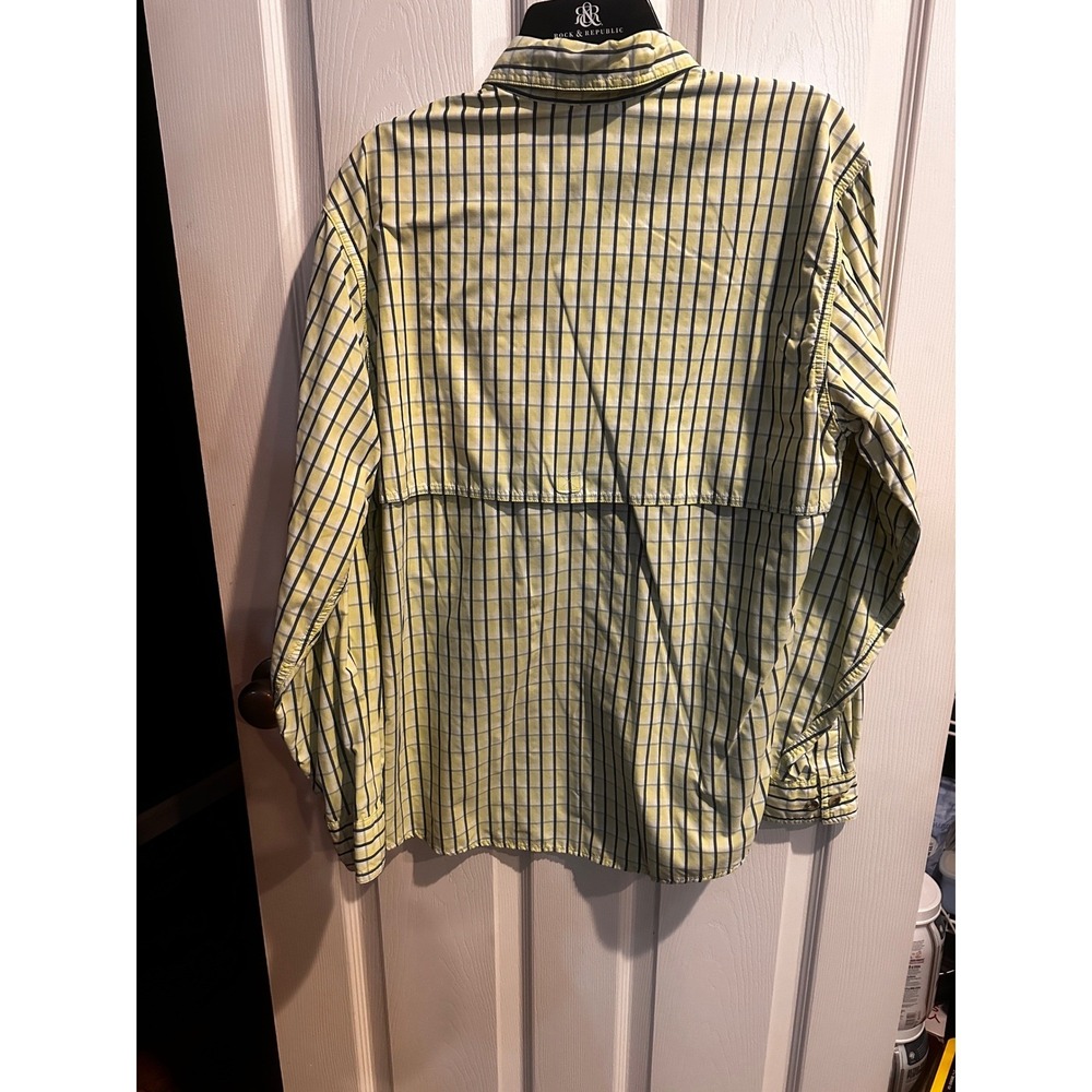 Gander Mountain Guide Series Mens Yellow Plaid Long Sleeve Fishing Shirt Medium - Picture 5 of 5